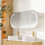 Athena 1500mm LED Oval Wall-Hung Shaving Cabinet